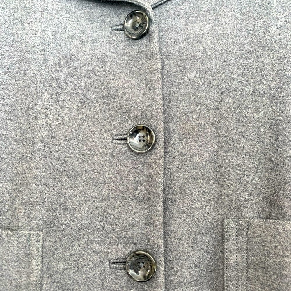 Charcoal grey wool blend trench coat by Banana Republic. - Picture 4 of 7
